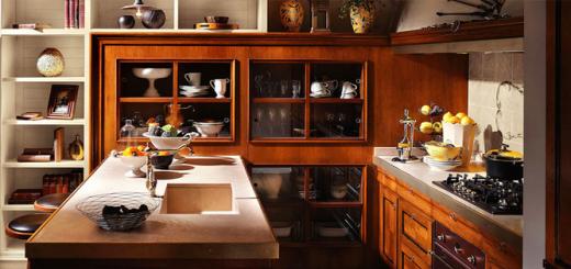 Интериорен дизайн на кухня от дървена къща
