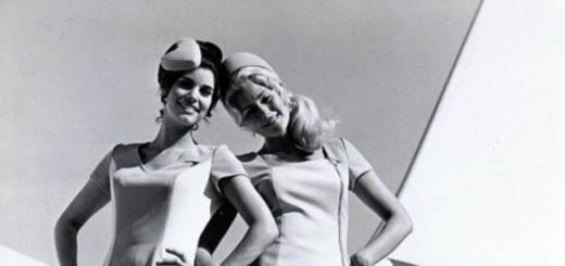 The form of stewardesses of Aeroflot and other companies